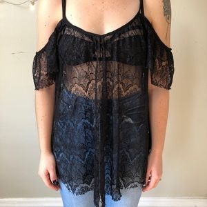 Urban Outfitters lace open back shirt